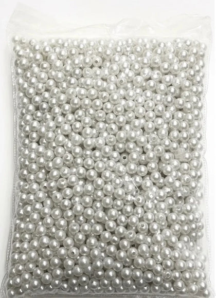 8 MM TAM İNCİ PLASTİK BONCUK 500 GRAM - Beyaz