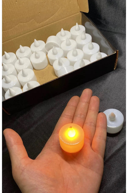 LED Mum 24 Adet – Alev Görünümlü Dekoratif Işıklı Mum Seti