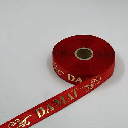 Groom Printed Satin Ribbon 2.5 cm x 50 Meters – Engagement, Henna and Wedding Decoration Ribbon