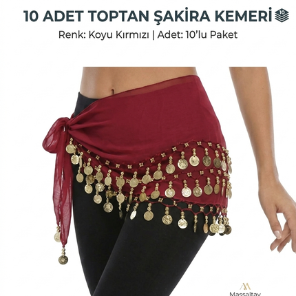 Shakira Belt Set of 10 – Metal Women's Waist Belt with Chain Detail, Wholesale