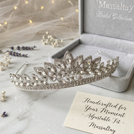Crystal Shuttle Stone Bridal Tiara | Henna Engagement Wedding Hair Accessory