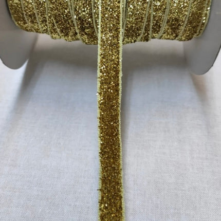 1 cm Glitter Velvet Ribbon 1 Roll | Glitter Velvet Trim Embellishment Accessory