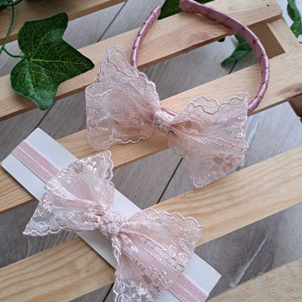 Pudra Dantelli Anne Bebek Lohusa Taç Seti | Anne Kız Taç Seti Hastane Çıkışı ve Baby Shower