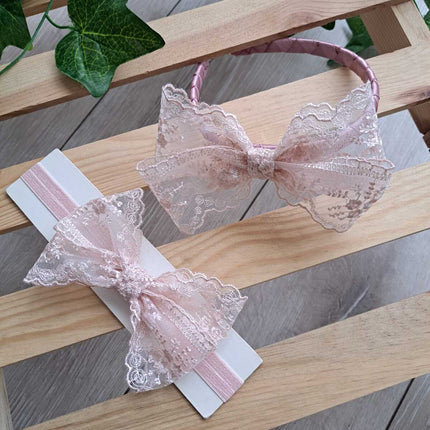 Pudra Dantelli Anne Bebek Lohusa Taç Seti | Anne Kız Taç Seti Hastane Çıkışı ve Baby Shower