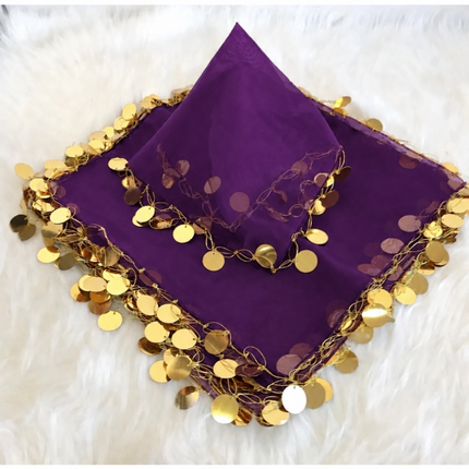 Mor  Gold Pullu Halay Mendili – Düğün ve Etkinlik Mendili