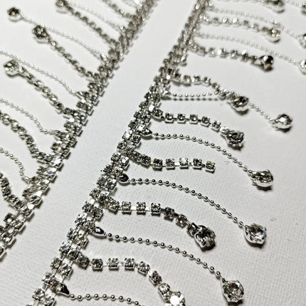 5-Meter Crystal Stone Fringed Chain Trim – Evening Gown, Wedding Dress, and Decoration Embellishment Accessory