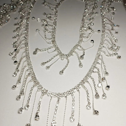 5-Meter Crystal Stone Fringed Chain Trim – Evening Gown, Wedding Dress, and Decoration Embellishment Accessory