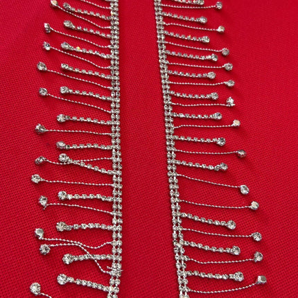 5-Meter Crystal Stone Fringed Chain Trim – Evening Gown, Wedding Dress, and Decoration Embellishment Accessory