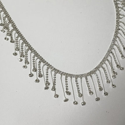 5-Meter Crystal Stone Fringed Chain Trim – Evening Gown, Wedding Dress, and Decoration Embellishment Accessory