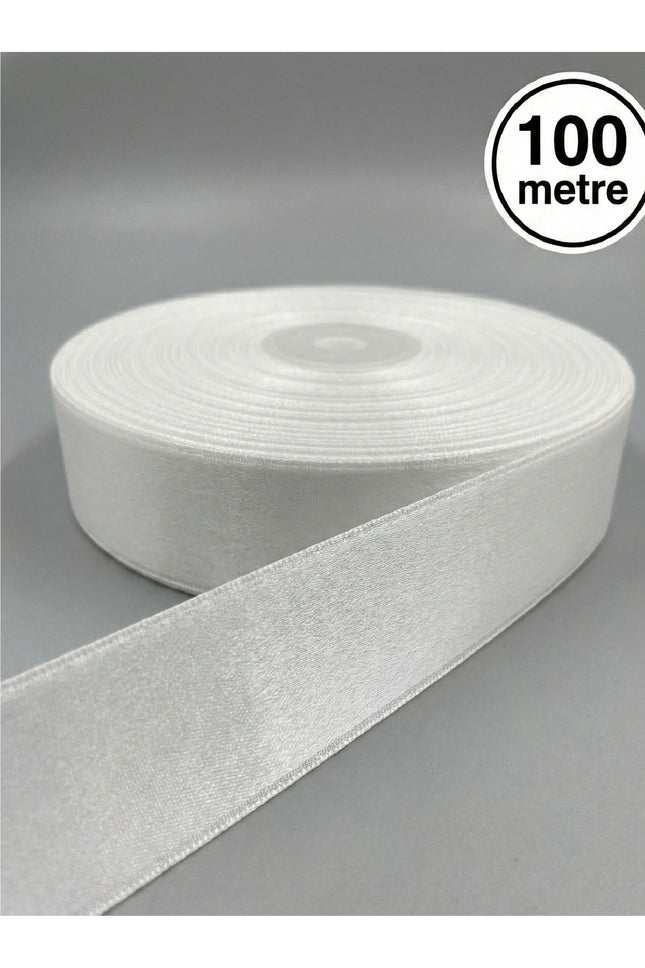 3 cm Saten Kurdele 100 Metre | Parlak Dekoratif Hediye ve Süsleme Kurdelesi