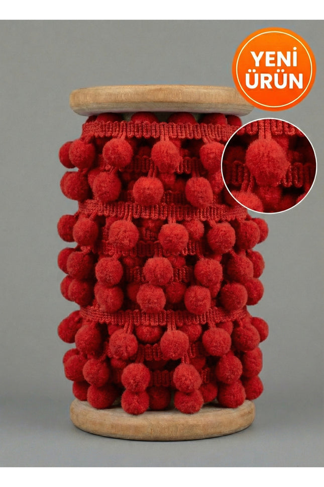 Ponpon Şerit 4 Metre – Kına, Parti ve Dekoratif Süsleme