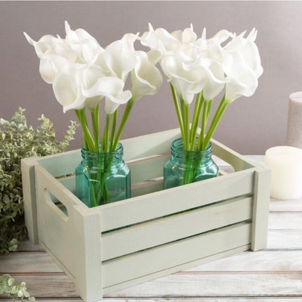 Artificial Wet Look Calla Lily 8 Stems White | Realistic Decorative Artificial Flower Arrangement