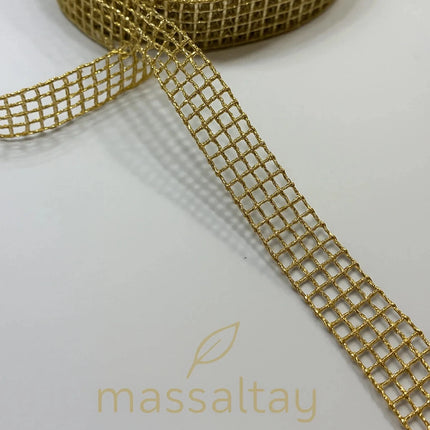 Gold Simli File Kurdele 3 cm – 10 Metre Dekoratif Süsleme Kurdelası