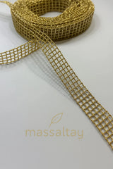 Gold Simli File Kurdele 3 cm – 10 Metre Dekoratif Süsleme Kurdelası