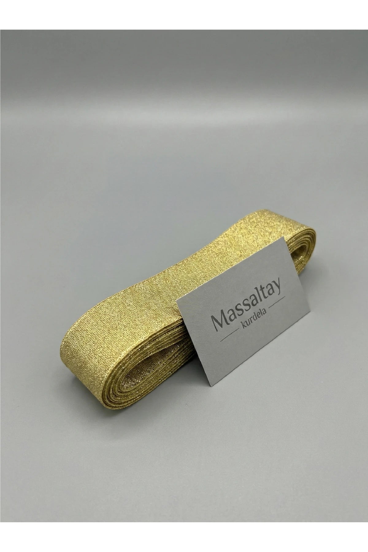 3 cm Simli Kurdele 10 Metre Parlak Süsleme Kurdelesi Hobi Organizasyon Dekoru - Gold