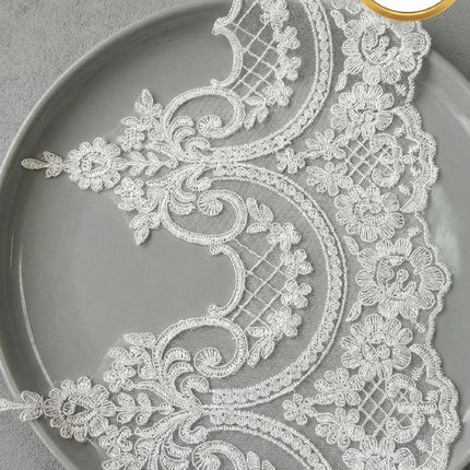 Beyaz Fransız Güpür Dantel – 10 Metre 1 Top | Gelinlik, Bohça ve Süsleme Danteli