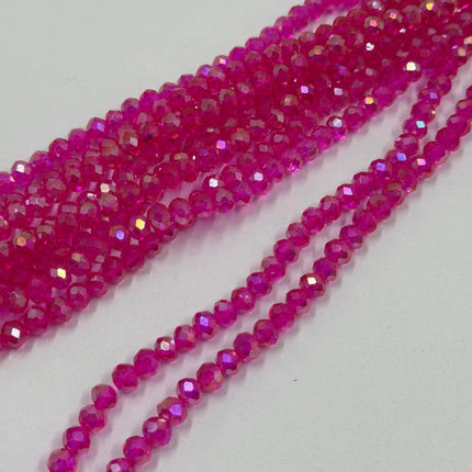 8 mm Fuşya Kristal Boncuk 1 Dizi