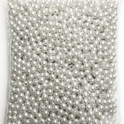 8 MM TAM İNCİ PLASTİK BONCUK 500 GRAM - Beyaz