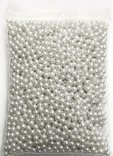 8 MM TAM İNCİ PLASTİK BONCUK 500 GRAM - Beyaz