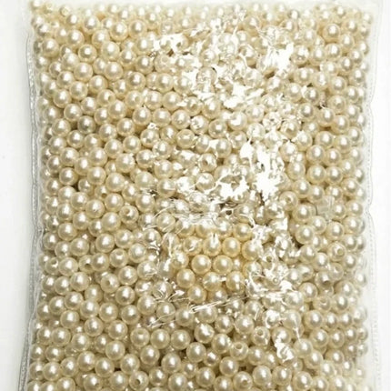 8 MM TAM İNCİ PLASTİK BONCUK 500 GRAM - krem