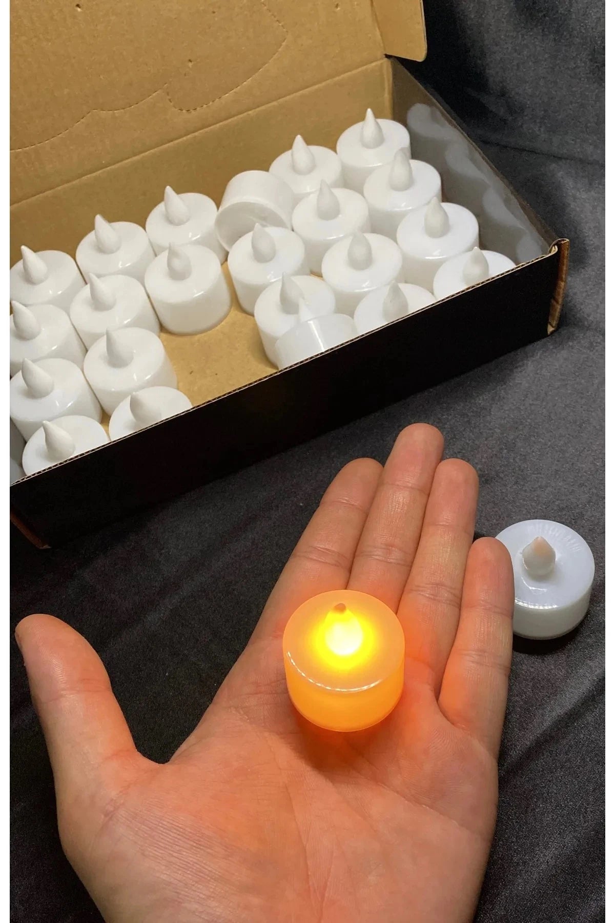 LED Mum 24 Adet – Alev Görünümlü Dekoratif Işıklı Mum Seti