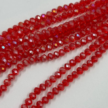 8 mm Kırmızı Janjanlı Kristal boncuk 1 Dizi