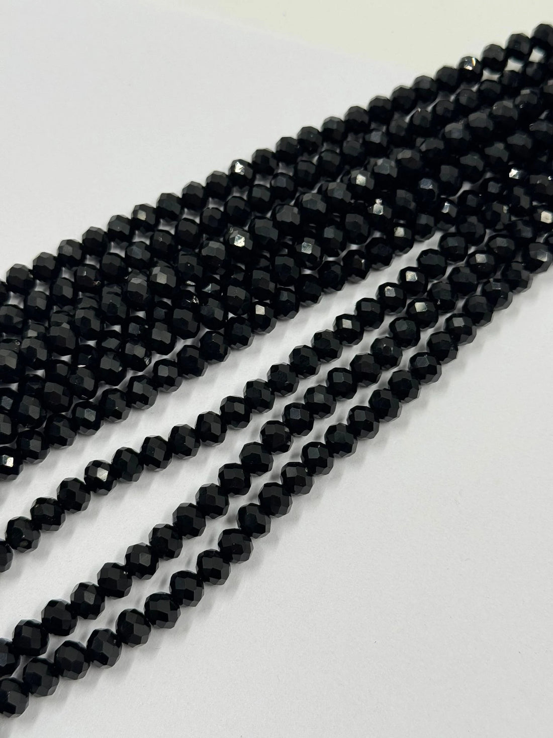 8mm Siyah Kristal Boncuk 1 Dizi