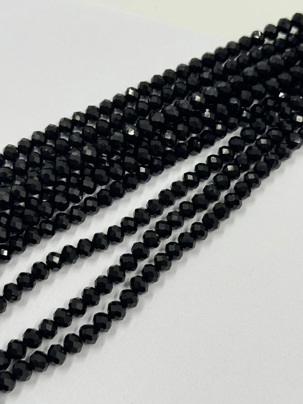 8mm Siyah Kristal Boncuk 1 Dizi