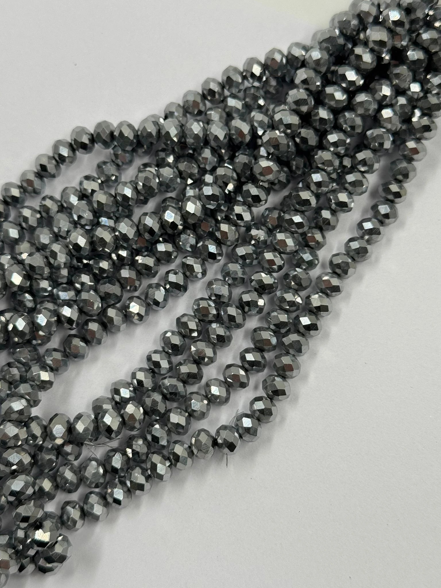 8 mm Gümüş Kristal Boncuk 1 Dizi