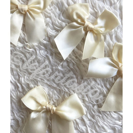 10adet - Saten Fiyonk - Krem – Kurdele