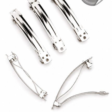 Otomatik Toka 6 cm – Süslemelik Boş Metal Saç Tokası El İşi Toka Yapımı Aksesuarı