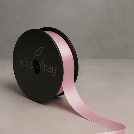 3 cm Pembe Saten Kurdele – Parlak Dekoratif Şerit, Hediye Paketleme ve Süsleme Malzemesi