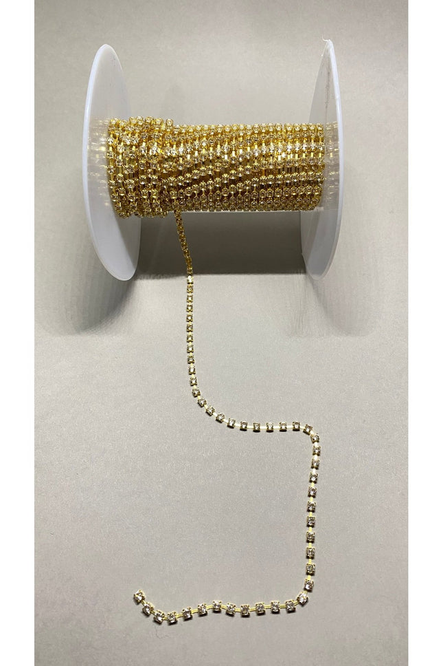 Gold Sıralı Şerit 1 Metre Çanta Ayakkabı Kına Hobi Süsleme Dekoratif Şerit Aksesuar