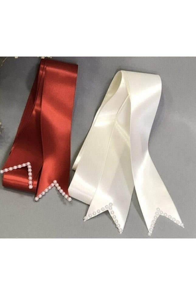 Incili Takı Kurdelası Kırmızı- Beyaz – Magnet, Hediyelik, Süs Aksesuarı – Magnet, Hediyelik, Süs Ak