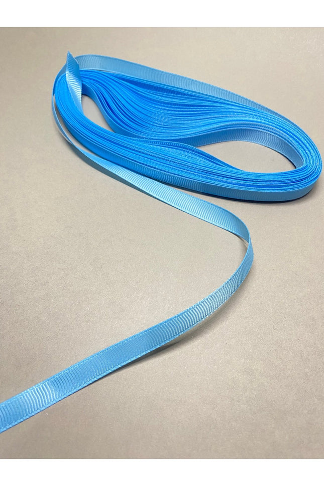 Mavi Grogren Kurdele 1 cm 5 Metre – Dayanıklı Şerit, Hobi Craft, Paketleme ve Süsleme Kurdelesi