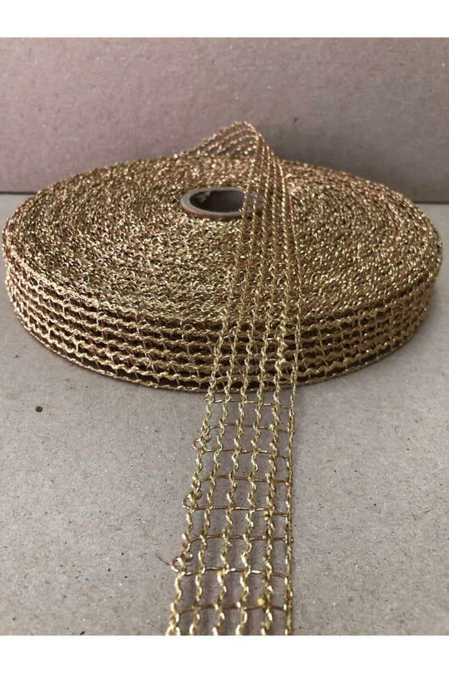 4 Metre Altın Jüt File Kurdele (2.5 CM EN) – Kurdele – Kurdele
