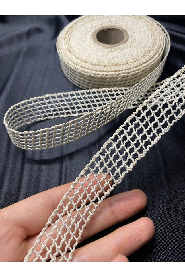 Krem File Kurdele 5 Metre – Dekoratif Süsleme Şerit, Hobi Craft Aksesuar, Paketleme Şeridi