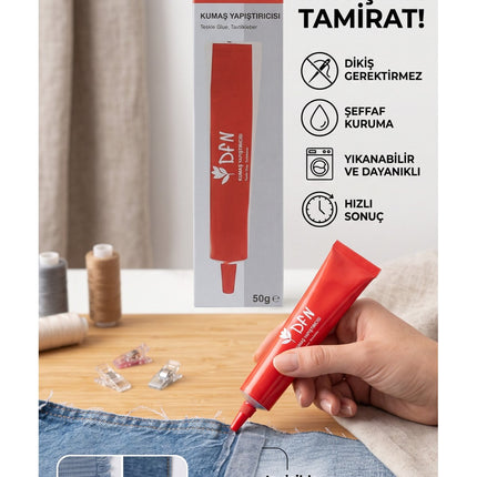 Kumaş ve Punch Yapıştırıcısı 50 gr – Kumaş, Punch Nakış, Keçe ve Hobi Malzemeleri İçin Güçlü Yapıştırıcı
