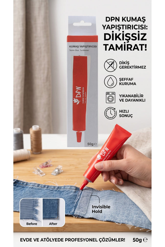 Kumaş ve Punch Yapıştırıcısı 50 gr – Kumaş, Punch Nakış, Keçe ve Hobi Malzemeleri İçin Güçlü Yapıştırıcı
