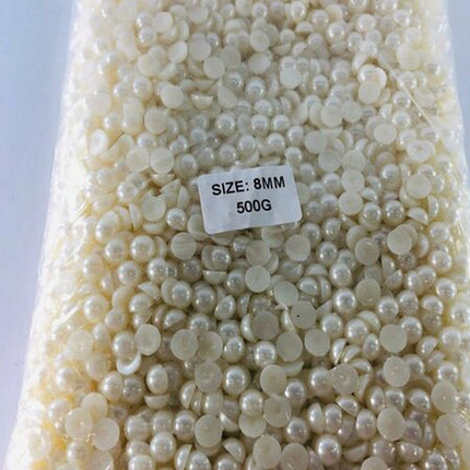 8 mm Krem Renk Yarım İnci Dökme – 500 gr Süsleme Boncuğu