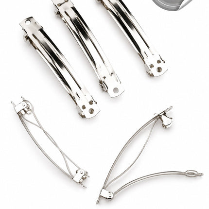 Otomatik Toka 6 cm – Süslemelik Boş Metal Saç Tokası El İşi Toka Yapımı Aksesuarı