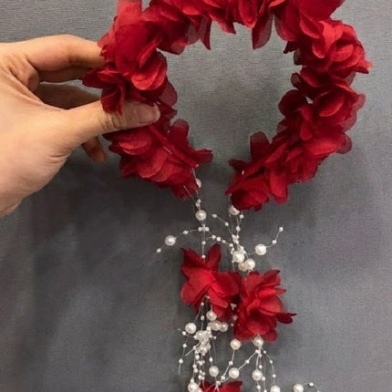 Kadın Kına Eğlence Tacı –Tüllü Lazer Çiçekli Taç