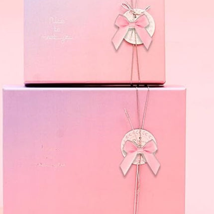 10adet Yapışkanlı - Saten Fiyonk - PEMBE