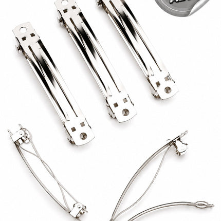 Otomatik Toka 6 cm – Süslemelik Boş Metal Saç Tokası El İşi Toka Yapımı Aksesuarı