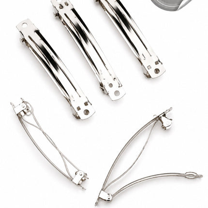 Otomatik Toka 6 cm – Süslemelik Boş Metal Saç Tokası El İşi Toka Yapımı Aksesuarı