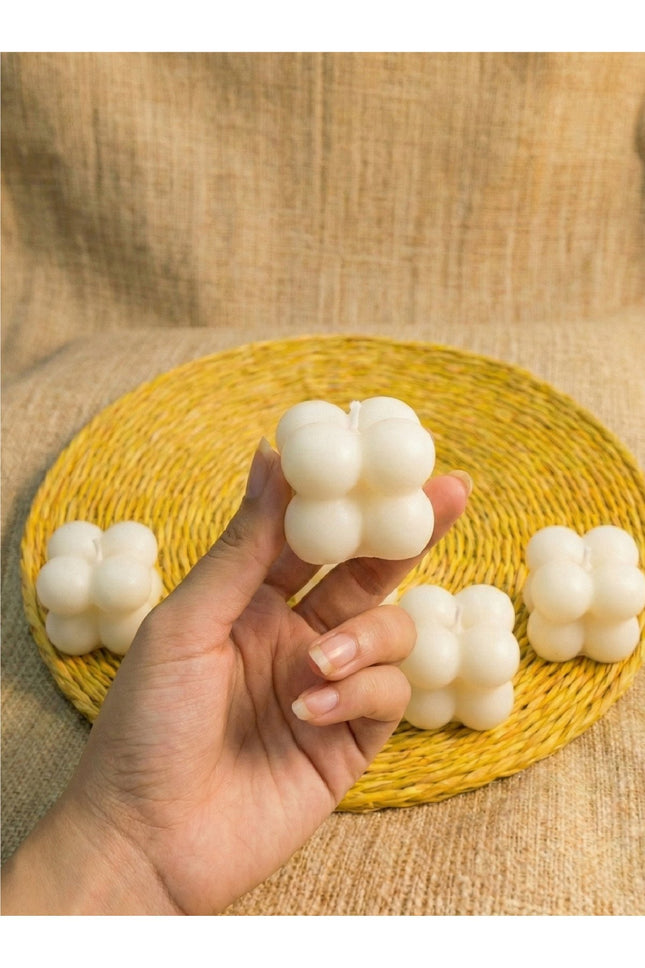 Bubble Mum 4’lü Set 12 Paket Dekoratif Küre Mum Pastel Masa Süsü Hediyelik Mum