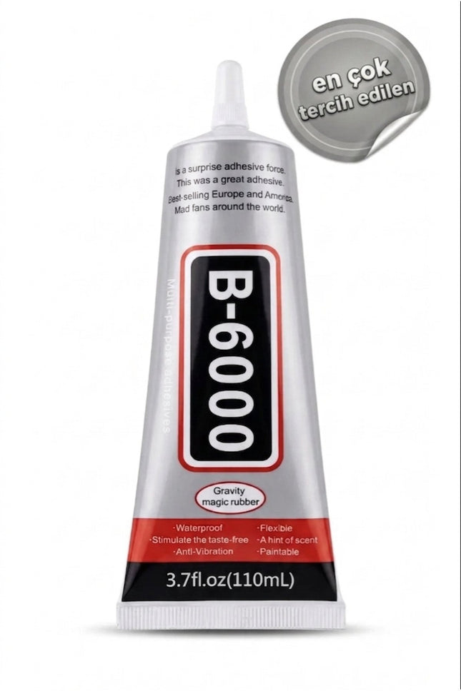 B6000 Şeffaf Yapıştırıcı 110 ml Set – Güçlü Çok Amaçlı Yapıştırıcı | Takı, Cam, Plastik, Metal, Ahşap, Kumaş İçin