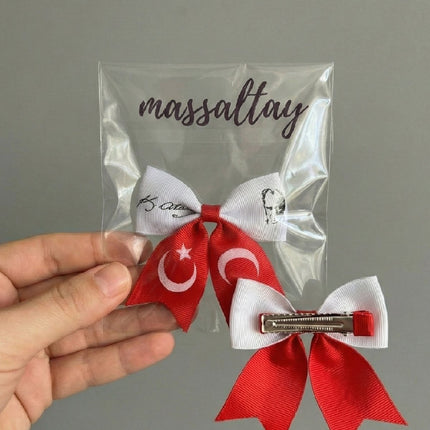 2 Adet Türk Bayrağı ve Atatürk İmzası Klipsli Toka Seti – 29 Ekim 23 Nisan Özel
