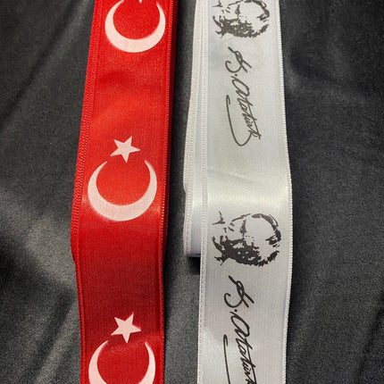 Ayyıldızlı + Atatürk Temalı Kurdele – 2 Adet | Bayram & Tören İçin