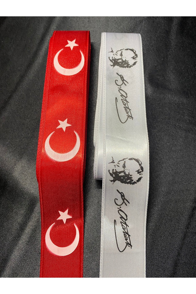 Ayyıldızlı + Atatürk Temalı Kurdele – 2 Adet | Bayram & Tören İçin